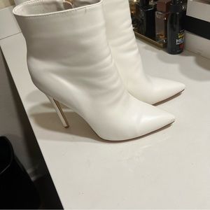 White ankle booties